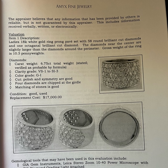 6.75 TCW 18k diamond band. - Picture 3 of 3